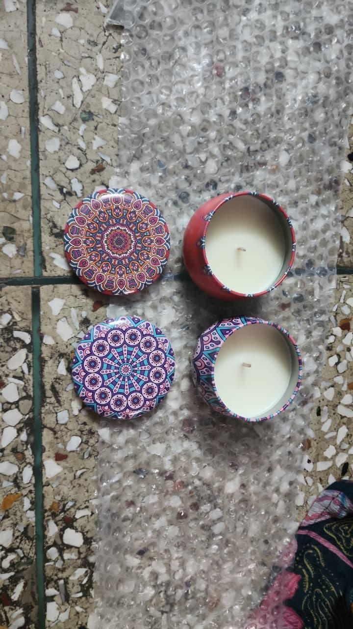4.5cm Scented Tin Candle (Pack of 3) (Multicolor)