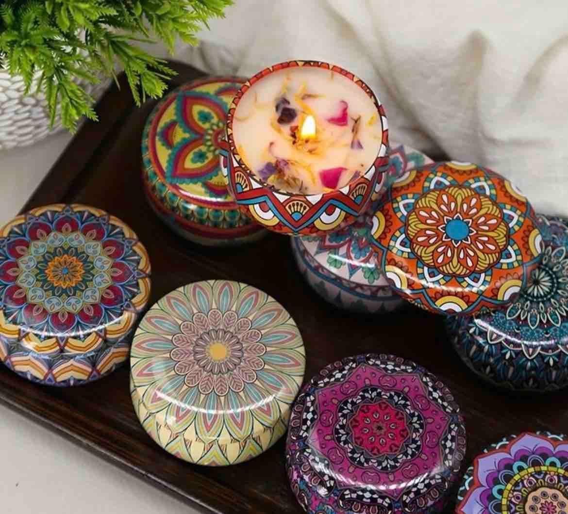 4.5cm Scented Tin Candle (Pack of 3) (Multicolor)